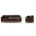 Worthington Oxford Brown Läder Soffa